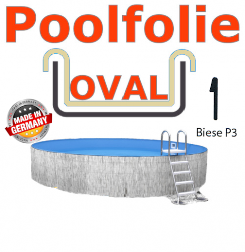Poolfolie oval 6,00 x 3,20 x 1,35 m x 0,8 Folie Ersatz Sand