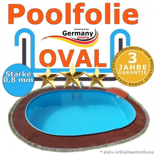Länge x Breite x Höhe Gre FPROV610 blau Poolfolie für ovale Pools 610 x 375 x 120 cm