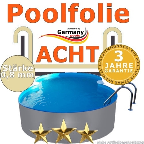 Poolfolie sand 4,70 x 3,00 x 1,20 m x 0,8 Einhängebiese achtform
