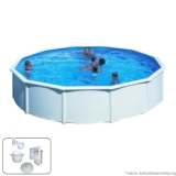 Pool 3,50 x 1,20 m STARK1 Plus Set Breiter Handlauf