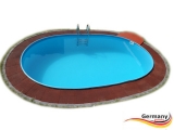 Edelstahlpool oval 450 x 300 x 125 cm Ovalbecken Pool