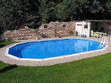 Stahlwandpool oval 9,75 x 4,90 x 1,32 m Center Pool freistehend Set