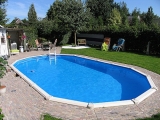 Stahlwandpool oval 8,50 x 4,90 x 1,32 m Center Pool freistehend Set