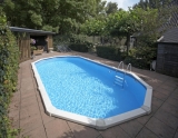 Stahlwandpool oval 10,50 x 5,50 x 1,32 m Center Pool freistehend Set