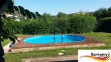 Edelstahlpool oval 490 x 300 x 125 cm Ovalbecken Pool